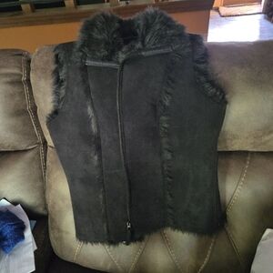 Women's Black Faux Fur Vest